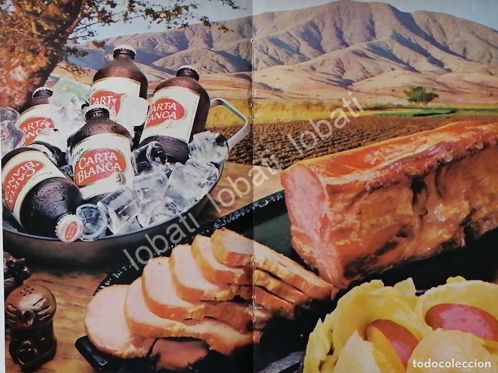 Collectionnisme d'affiches: CARTEL ANTIGUO ORIGINAL DE AFICHE PROMOCIONAL CERVEZA CARTA BLANCA QUITAPON 1970 /188