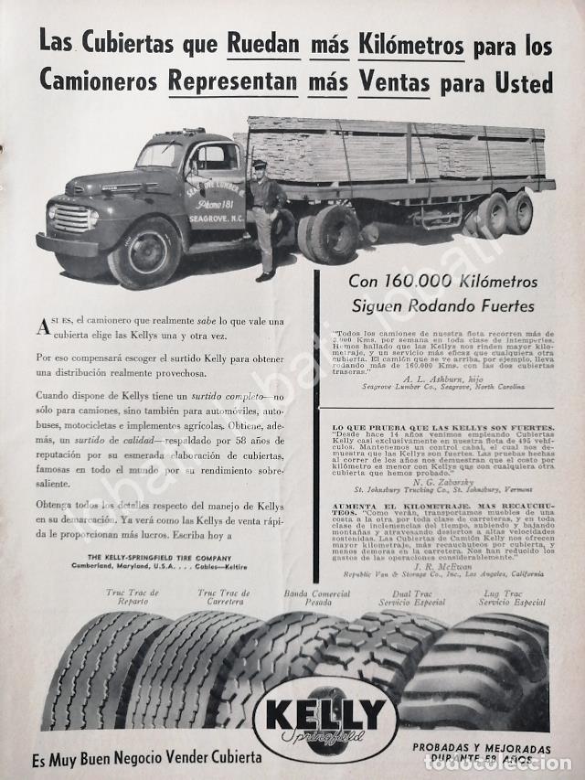 Collectionnisme d'affiches: CARTEL ANTIGUO ORIGINAL DE LLANTAS KELLY 1952 1952 /140