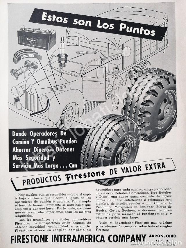 Collectionnisme d'affiches: CARTEL ANTIGUO ORIGINAL DE LLANTAS FIRESTONE 1951 /128