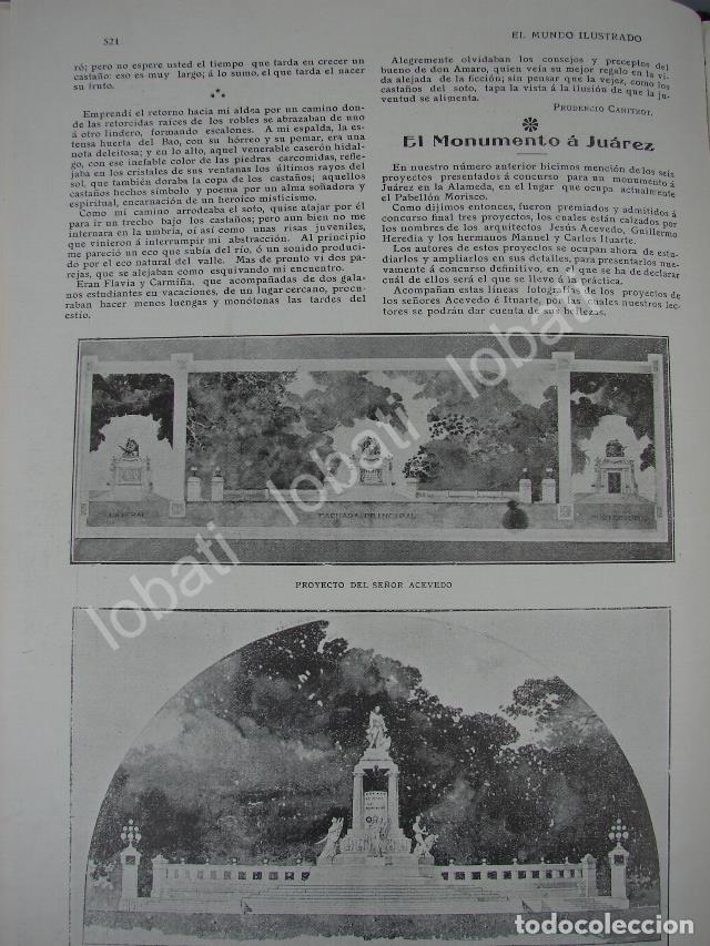 Collectionnisme d'affiches: CARTEL ANTIGUO ORIGINAL DE PROYECTOS DEL MONUMENTO A JUAREZ 1909 /PLT