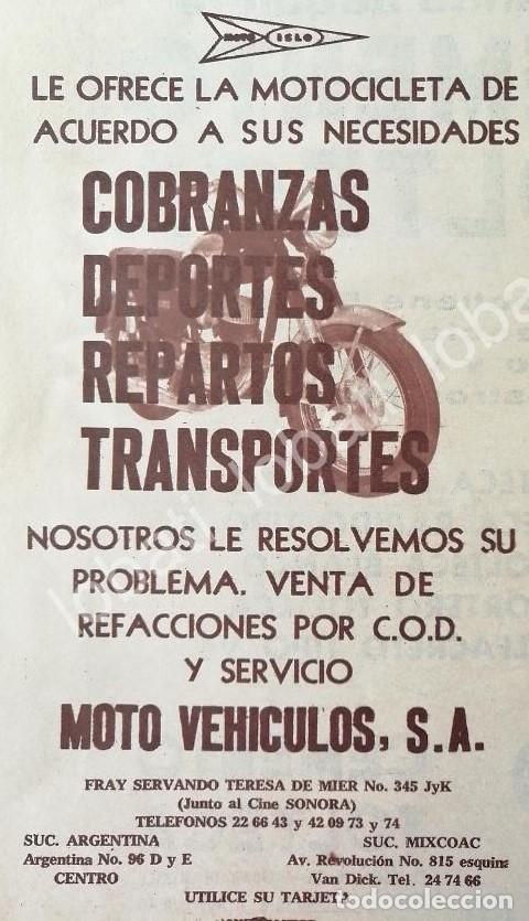 Poster collecting: CARTEL ANTIGUO ORIGINAL DE MOTOCICLETAS ISLO 1960s /34 MOTO VEHICULOS S.A