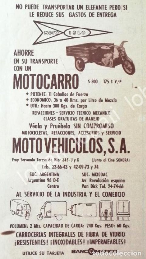 Poster collecting: CARTEL ANTIGUO ORIGINAL DE MOTOCICLETAS ISLO MOTOCARRO 1960s /33
