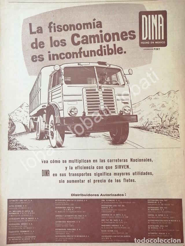 Poster collecting: CARTEL ANTIGUO ORIGINAL DE CAMIONES DINA (DIESEL NACIONAL) 1959 /755 TRAILER