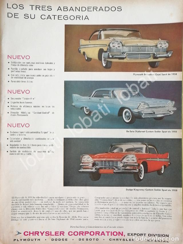 Poster collecting: CARTEL ANTIGUO ORIGINAL DE AUTOS CHRYSLER DE SOTO DIPLOMAT Y MAS 1958 /752 (DESOTO)