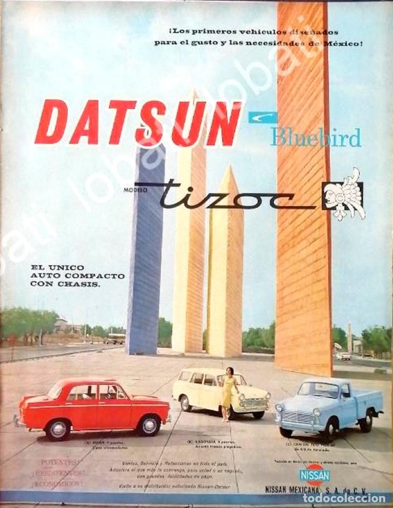 Poster collecting: CARTEL ANTIGUO ORIGINAL DE AUTOS NISSAN DATSUN BLUEBIRD TIZOC 1961 / 804 RARO