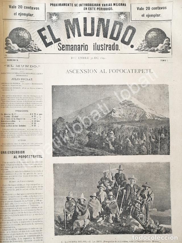 Collectionnisme d'affiches: CARTEL ANTIGUO ORIGINAL DE ASCENCION AL VOLCAN POPOCATEPETL 1894 /ALPINISMO /LDM