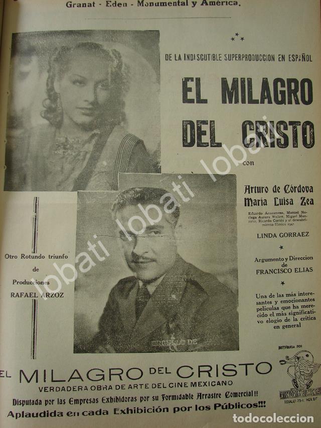 Collectionnisme d'affiches: CARTEL ANTIGUO ORIGINAL DE PELICULA EL MILGARO DEL CRISTO, ESTRENO 1941 /N92