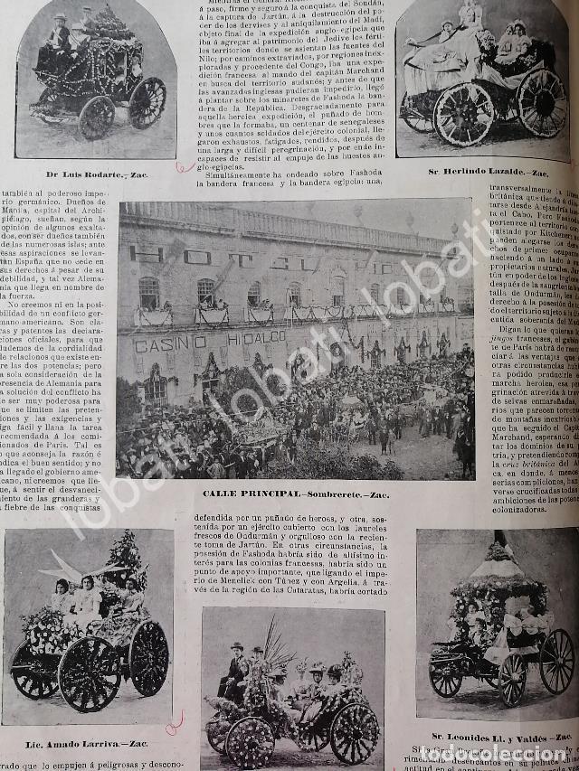 Collectionnisme d'affiches: CARTEL ANTIGUO ORIGINAL DE DESFILE CIVICO & FIESTAS FLORALES EN ZACATECAS 1898 / LDM