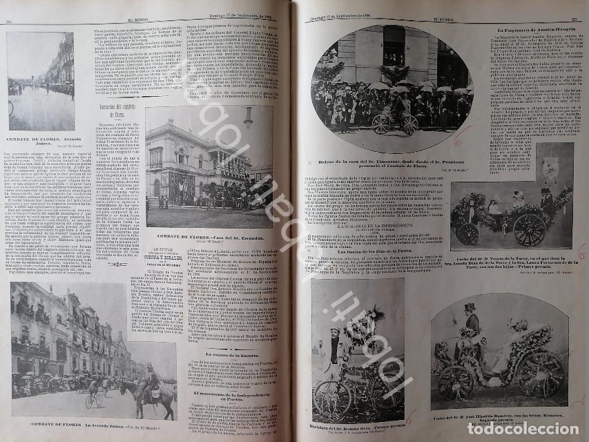 Collectionnisme d'affiches: CARTEL ANTIGUO ORIGINAL DE FIESTAS PATRIAS Y DESFILE FLORAL D.F (COMBATE FLORAL) 1898 /LDM