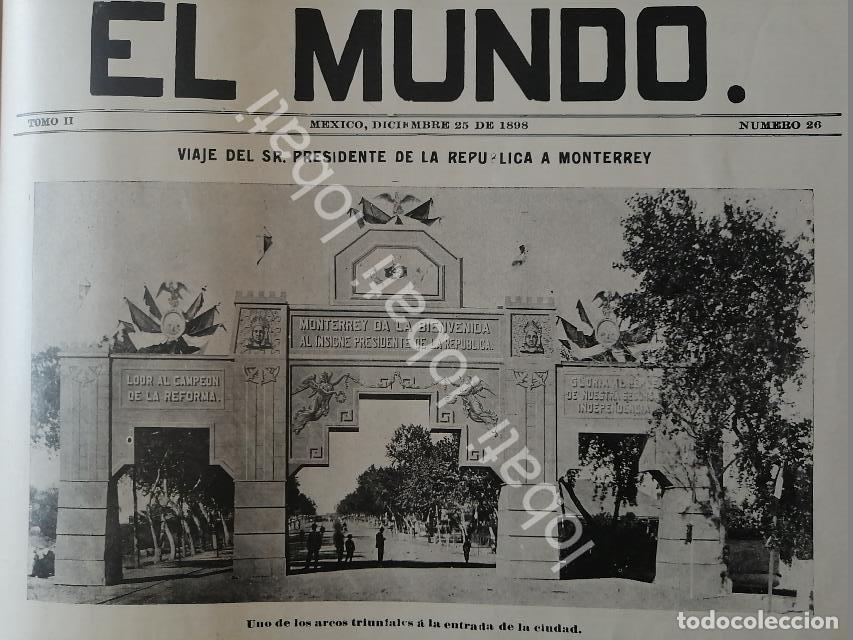 Collectionnisme d'affiches: PORTADA ANTIGUA ORIGINAL 1898 PORFIRIO DIAZ EN MONTERREY / LDM