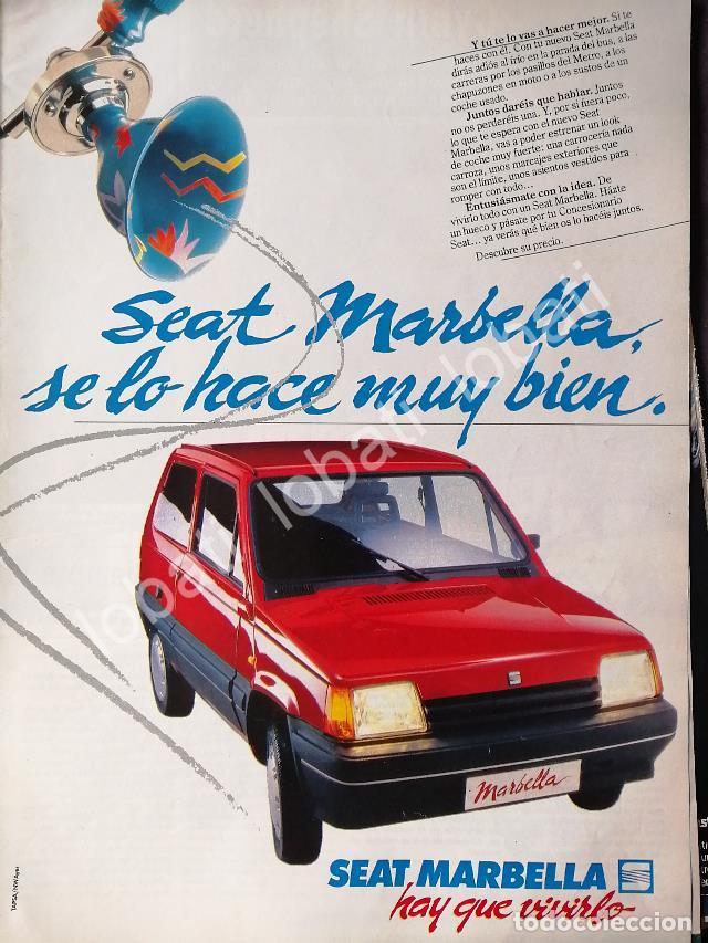 Collectionnisme d'affiches: CARTEL ANTIGUO ORIGINAL DE AUTOS SEAT MARBELLA 1987 / 852