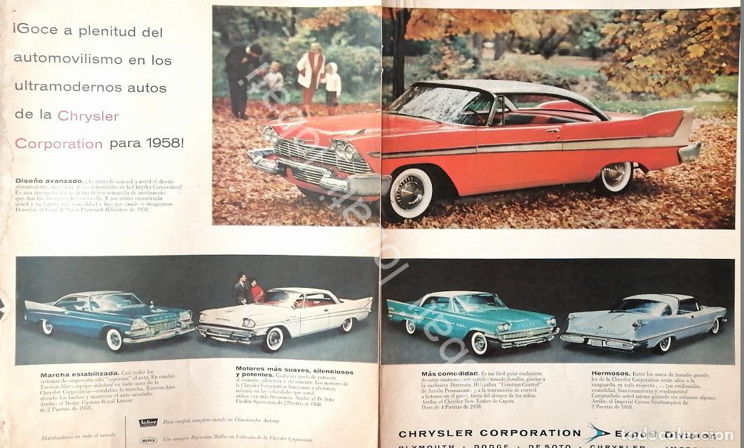 Poster collecting: CARTEL ANTIGUO ORIGINAL DE AUTOS CHRYSLER PLYMOUTH BELVEDERE Y OTROS MODELOS DE 1958 /749