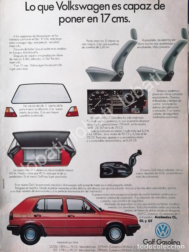 Poster collecting: CARTEL ANTIGUO ORIGINAL DE AUTOS VOLKSWAGEN GOLF (CARIBE) VW 1981 /911