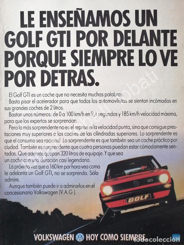 Poster collecting: CARTEL ANTIGUO ORIGINAL DE AUTOS VOLKSWAGEN GOLF (CARIBE) GTI 1981 /909 VW