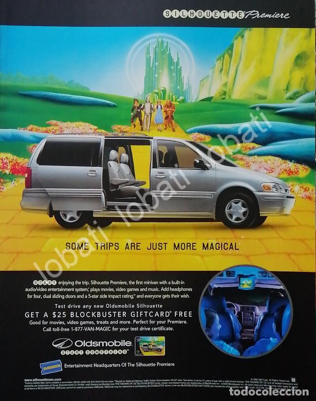 Poster collecting: CARTEL ANTIGUO ORIGINAL DE AUTOS OLDSMOBILE SILHOUETTE PREMIERE VAN 1999 /966