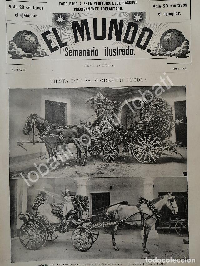 Poster collecting: PORTADA ANTIGUA ORIGINAL 1895 FIESTA FLORAL, PUEBLA, FOTO DE LORENZO BECERRIL /ASM