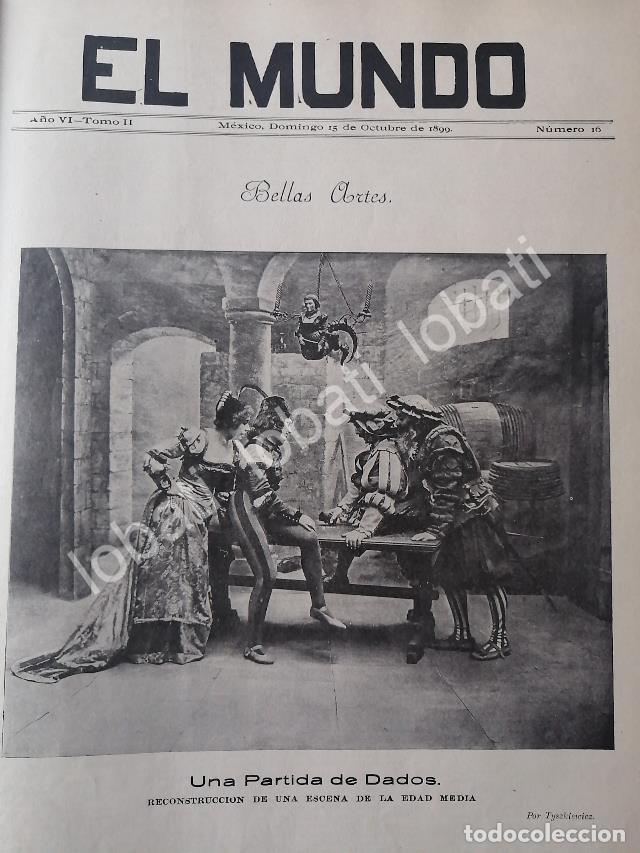 Colecionismo de cartazes: PORTADA ANTIGUA ORIGINAL 1899 DE TIZSKIEWITZ: UNA PARTIDA DE DADOS