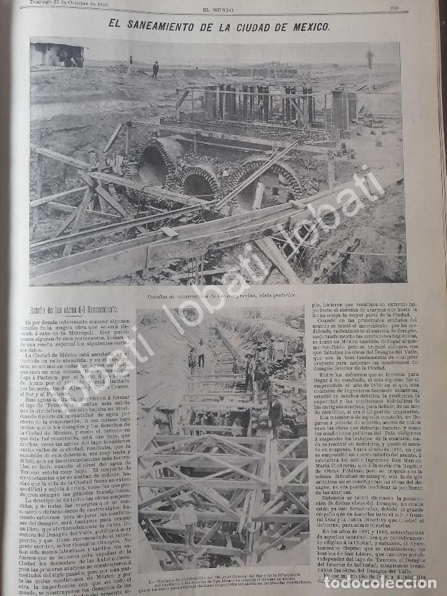 Colecionismo de cartazes: CARTEL ANTIGUO ORIGINAL DE CONTRUCCION DE SISTEMA DE DRENAJE DEL D.F 1899 / LDM