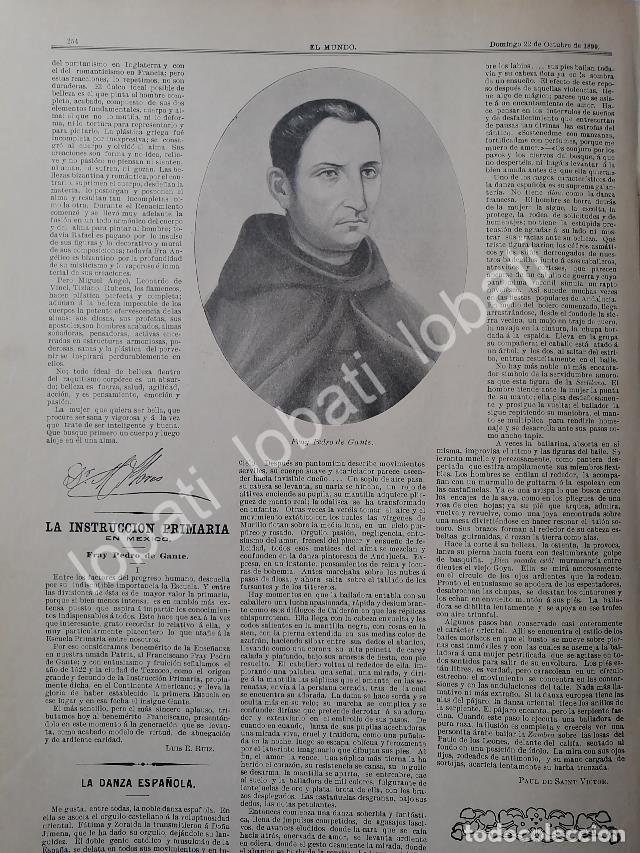 Colecionismo de cartazes: CARTEL ANTIGUO ORIGINAL DE FRAY PEDRO DE GANTE 1899 Y MAS NOTAS