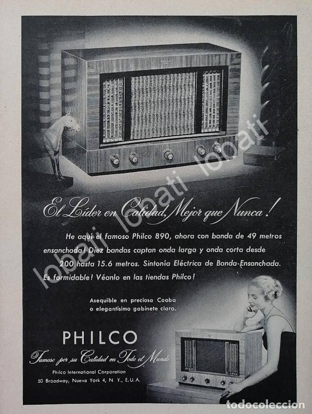 Colecionismo de cartazes: CARTEL ANTIGUO ORIGINAL DE MINI CARTEL RADIOS PHILCO 890 1940s/ 291