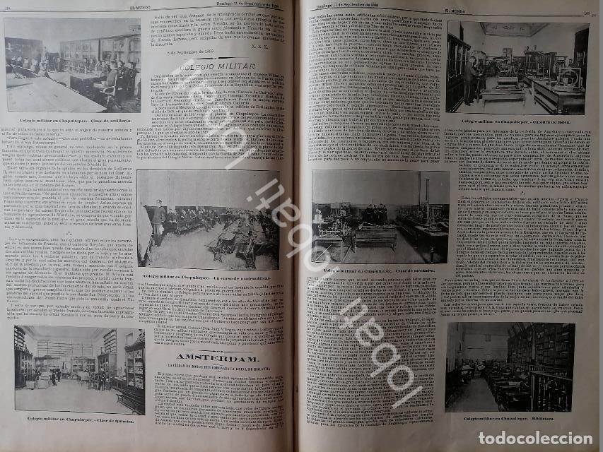 Colecionismo de cartazes: CARTEL ANTIGUO ORIGINAL DE ESCENAS DEL COLEGIO MILITAR DE CHAPULTEPEC 1898 / MLT