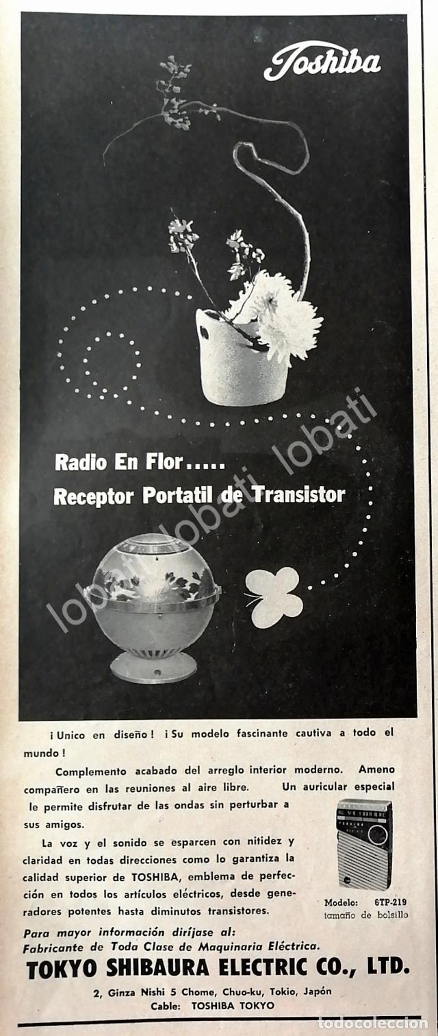 Colecionismo de cartazes: CARTEL ANTIGUO ORIGINAL DE RADIOS DE BOLSILLO TOSHIBA 6TP-219 /363