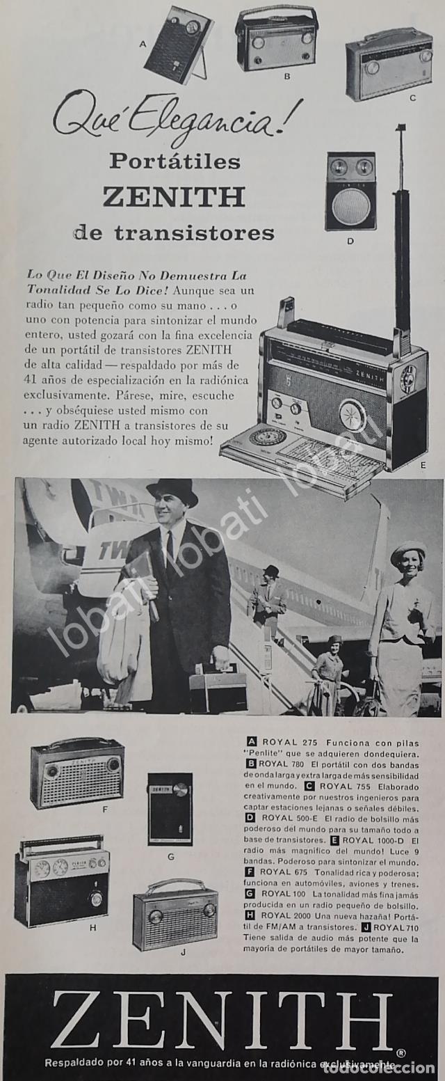 Colecionismo de cartazes: CARTEL ANTIGUO ORIGINAL DE RADIOS ZENITH 1960 VARIOS /371