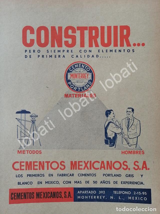 Poster collecting: CARTEL ANTIGUO ORIGINAL DE CEMEX. CEMENTOS MEXICANOS 1953 /742 MONTERREY