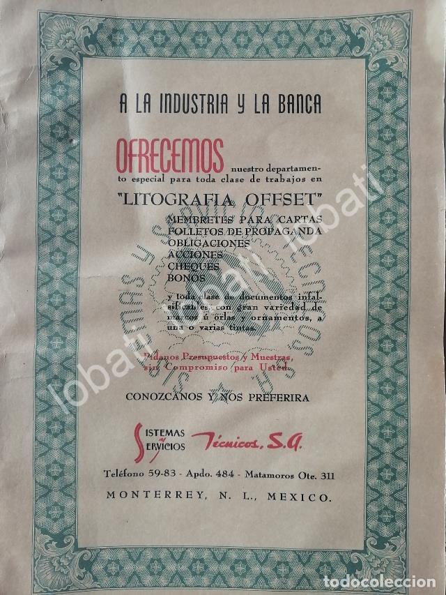 Poster collecting: CARTEL ANTIGUO ORIGINAL DE SISTEMAS Y SERVICIOS TECNICOS S.A 1947 /737 MONTERREY