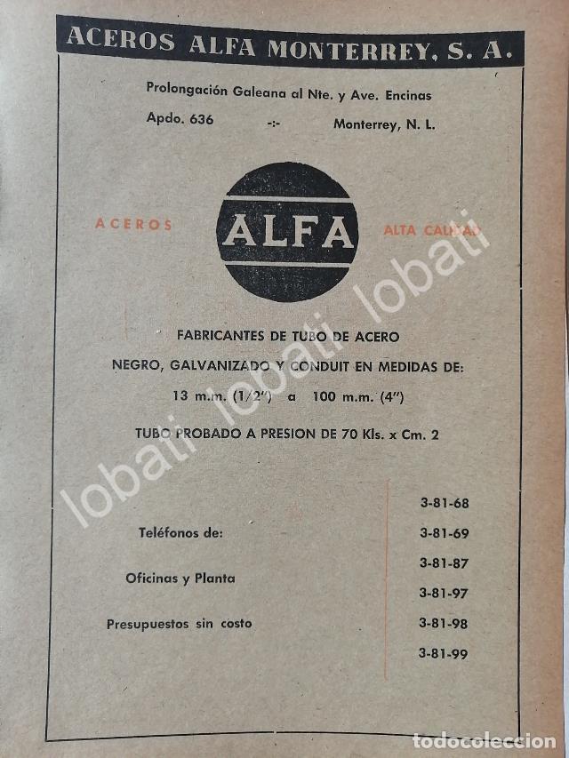 Sammeln von Plakaten: CARTEL ANTIGUO ORIGINAL DE ACEROS ALFA MONTERREY S.A 1957 /750