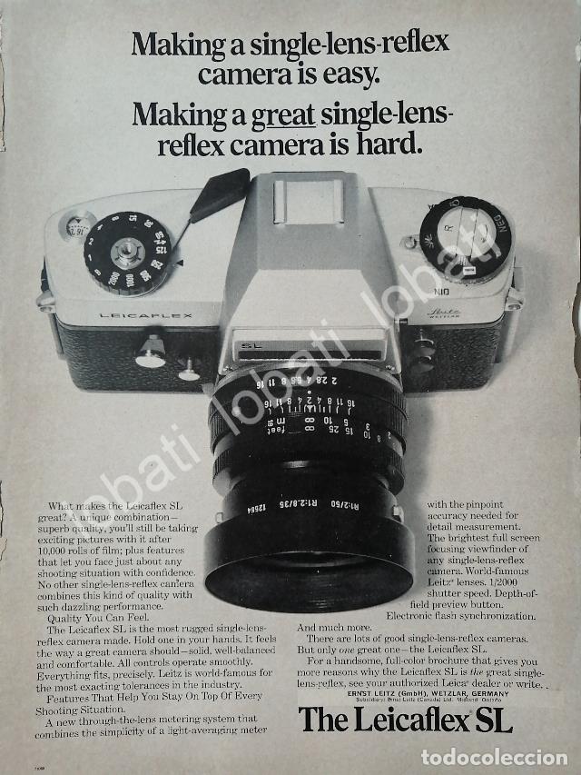 Collectionnisme d'affiches: CARTEL ANTIGUO ORIGINAL DE CAMARAS LEICA LEICAFLEX SL 1969 /427
