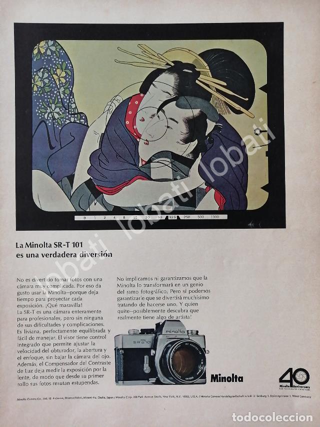 Poster collecting: CARTEL ANTIGUO ORIGINAL DE CAMARAS MINOLTA SRT-101 1960s /441