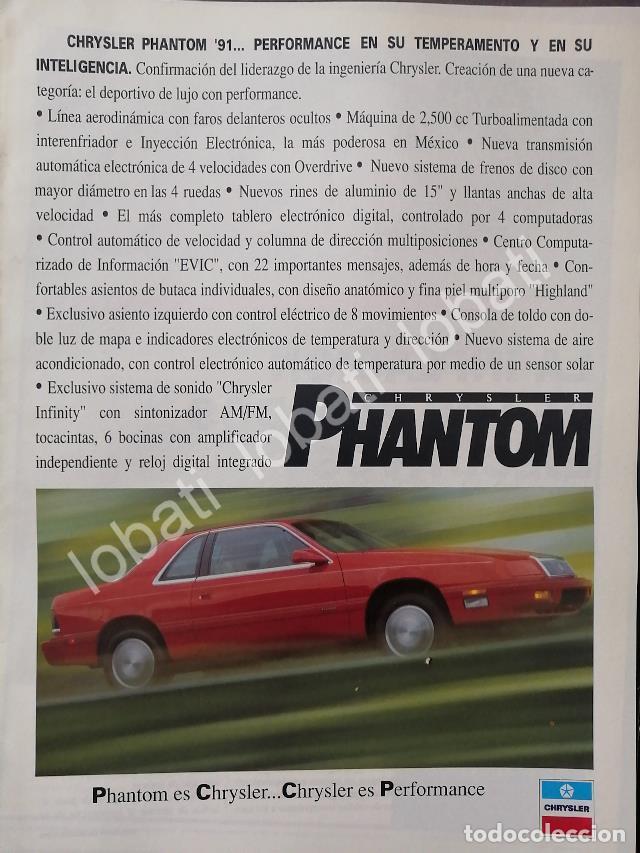 Poster collecting: CARTEL ANTIGUO ORIGINAL DE AUTOS CHRYSLER PHANTOM 1991 /942