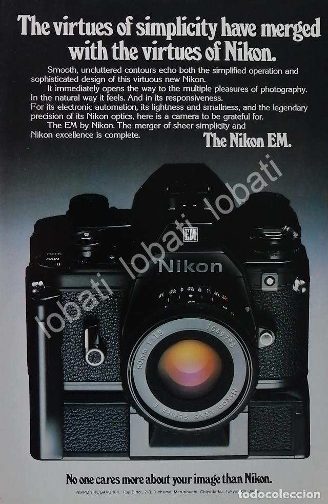 Poster collecting: CARTEL ANTIGUO ORIGINAL DE CAMARAS FOTOGRAFICAS NIKON EM 1970s /497