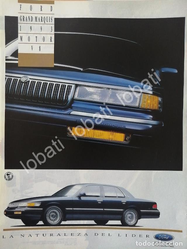Poster collecting: CARTEL ANTIGUO ORIGINAL DE AUTOS FORD GRAND MARQUIS 1993 V8 /1001