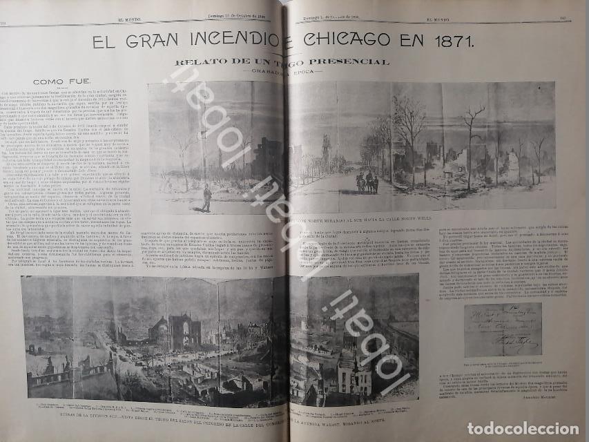 Poster collecting: CARTEL ANTIGUO ORIGINAL DE EL GRAN INCENDIO DE CHICAGO DE 1871 NOTA DE 1899