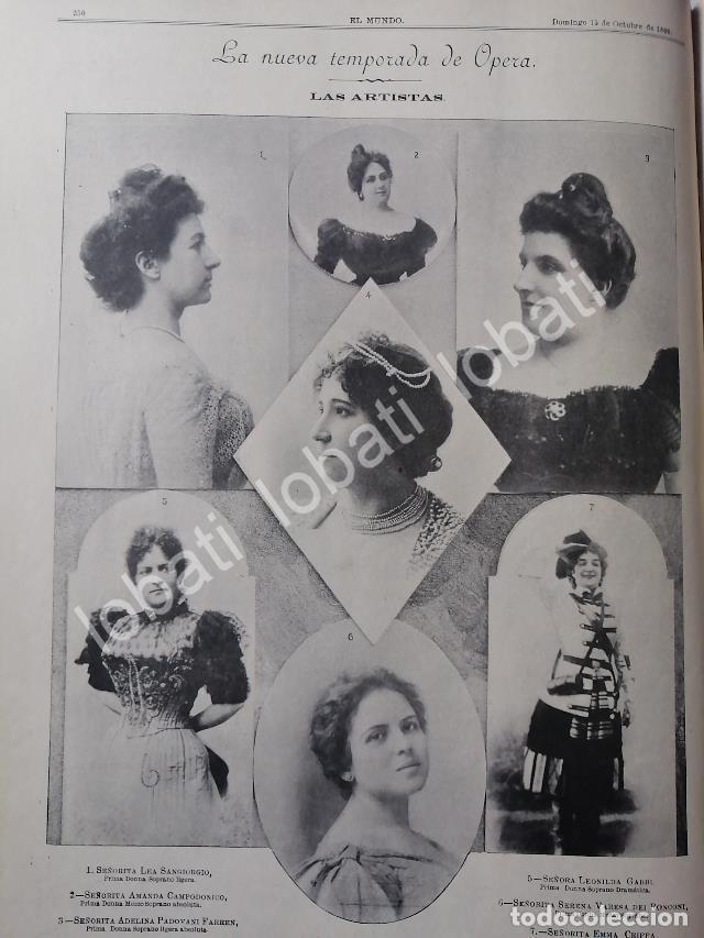 Poster collecting: CARTEL ANTIGUO ORIGINAL DE ARTISTAS DE LA TEMPORADA DE OPERA 1899 / TEATRO - FEP