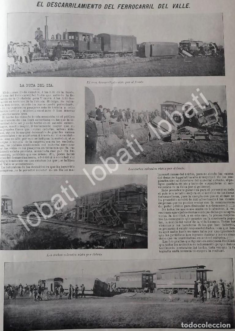 Poster collecting: CARTEL ANTIGUO ORIGINAL DE DESCARRILAMIENTO DEL TREN DEL VALLE ( TIZAPAN ) /FERROCARRIL