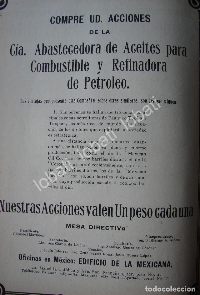 Poster collecting: CARTEL ANTIGUO ORIGINAL DE CIA. DE ACEITES PARA CONBUSTIBLE Y REFINADORA DE PETROLEO 1914 /767 MUY R