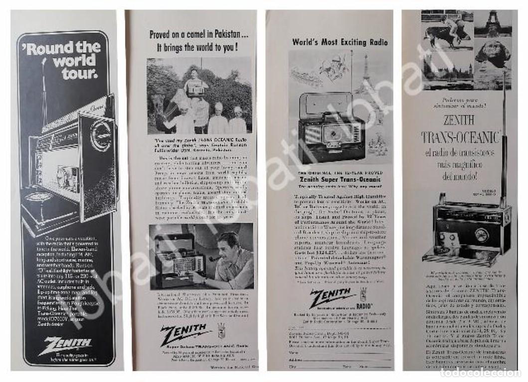 Poster collecting: CARTEL ANTIGUO ORIGINAL DE SET DE 4 AFICHES RADIOS ZENITH TRANSOCEANICO 1960s/ 298