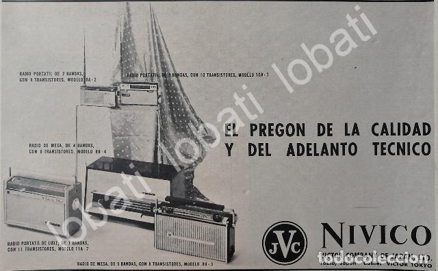Poster collecting: CARTEL ANTIGUO ORIGINAL DE RADIOS NIVICO JVC 1960s /375