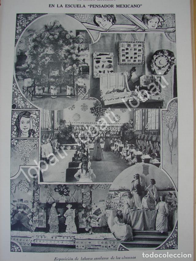 Sammeln von Plakaten: CARTEL ANTIGUO ORIGINAL DE ESCUELA PRIMARIA. PENSADOR MEXICANO. D.F 1910 / LDM