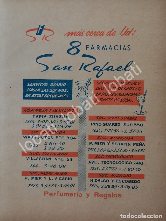 Sammeln von Plakaten: CARTEL ANTIGUO ORIGINAL DE FARMACIA SAN RAFAEL 1965 MONTERREY /730