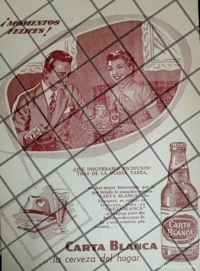 Sammeln von Plakaten: CARTEL PUBLICITARIO RETRO CERVEZA CARTA BLANCA 1962 93