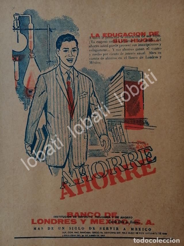 Collectionnisme d'affiches: CARTEL ANTIGUO ORIGINAL DE BANCO DE LONDRES Y MEXICO 1950s /264 MONTERREY