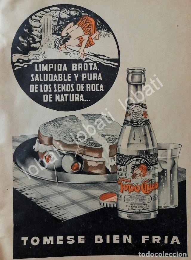 Collectionnisme d'affiches: CARTEL ANTIGUO ORIGINAL DE REFRESCOS AGUA MINERAL TOPO CHICO 1952. MONTERREY /219