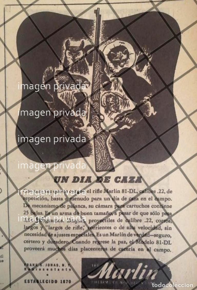 Collectionnisme d'affiches: CARTEL PUBLICIDAD RETRO RIFLES MARLIN 1945 /MUY RARO
