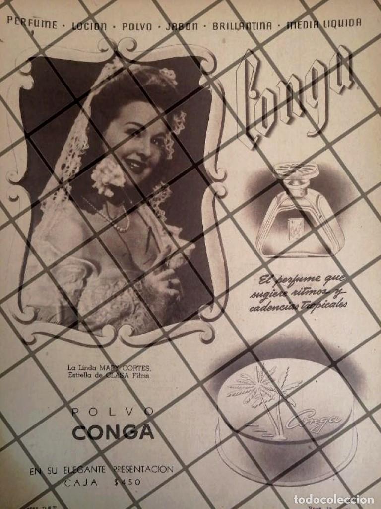 Collectionnisme d'affiches: CARTEL PUBLICITARIO RETRO. MAPY CORTES Y POLVO CONGA 1945
