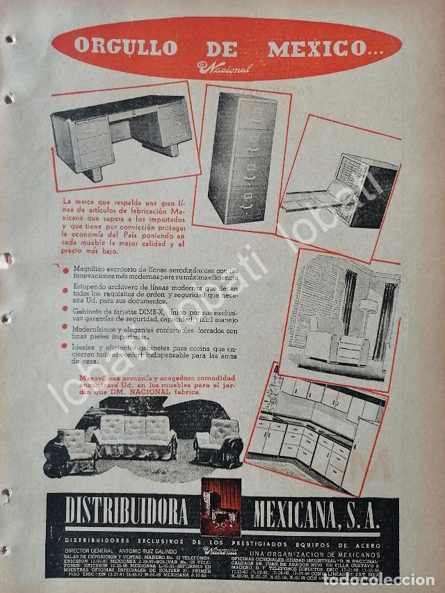 Collectionnisme d'affiches: CARTEL ANTIGUO ORIGINAL DE MOBILIARIO DE OFICINA. DISTRIBUIDORA MEXICANA S.A 1947. /731 MONTERREY