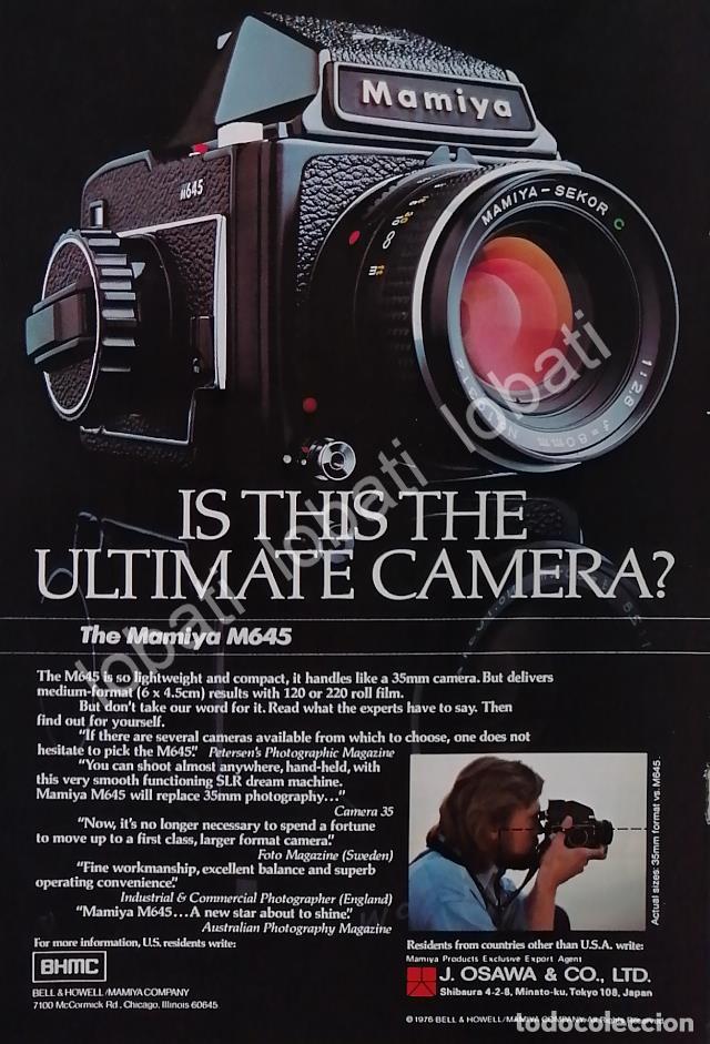 Poster collecting: CARTEL ANTIGUO ORIGINAL DE CAMARAS MAMIYA M645 1976 /485